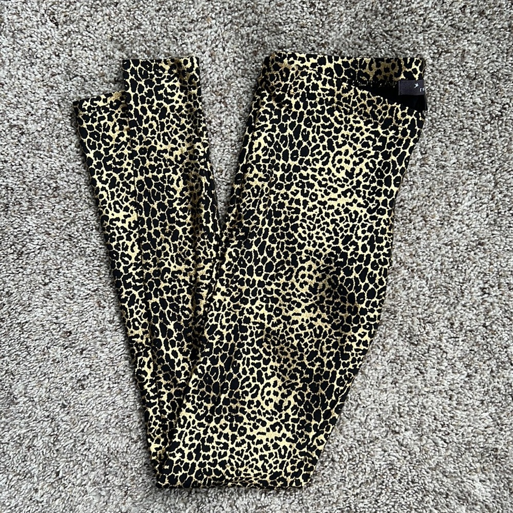 Black and Metallic Gold Cheetah Printed Leggings